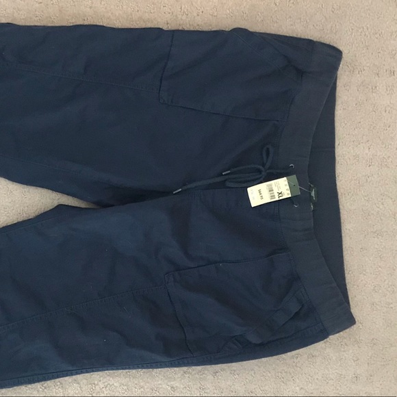 NWT Eddie Bauer Navy Blue Crop Pants XL Cotton - Picture 4 of 4